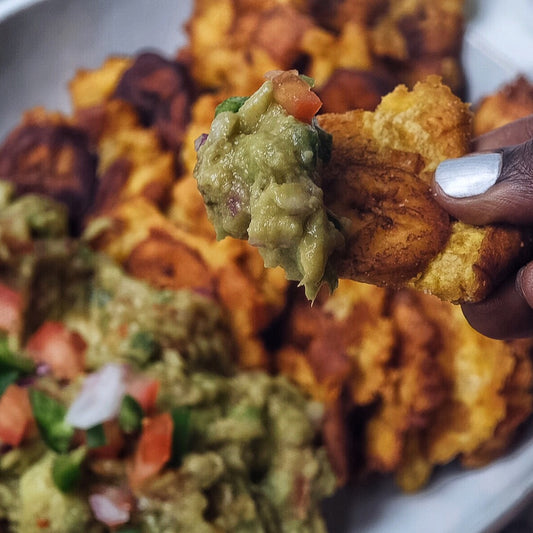 Spicy Guac + Accra Style Tostones