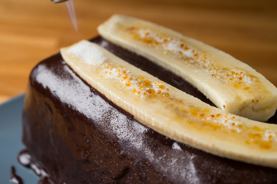 Essiespice Double Chocolate TamarindOH! Cake with Banana Brûlée