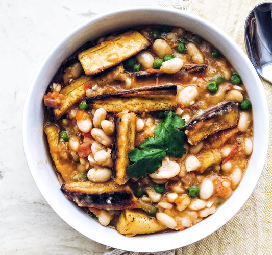 Baked Ripe Plantains and Beans Stew